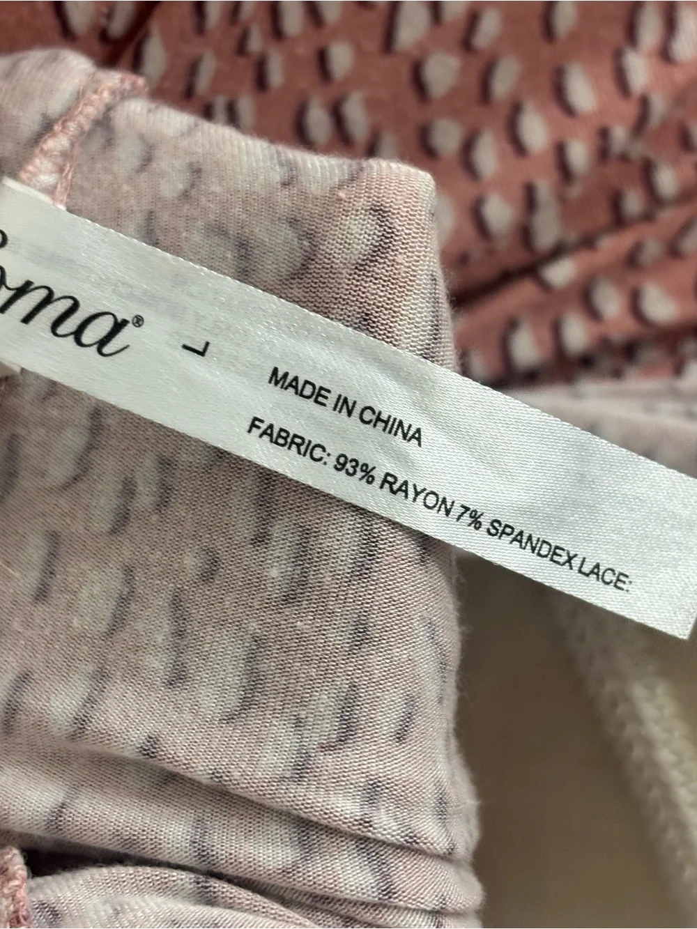 Soma Embraceable Signature Pajamas Rose Pink Cream Lace Tank Long Pants Sz Large